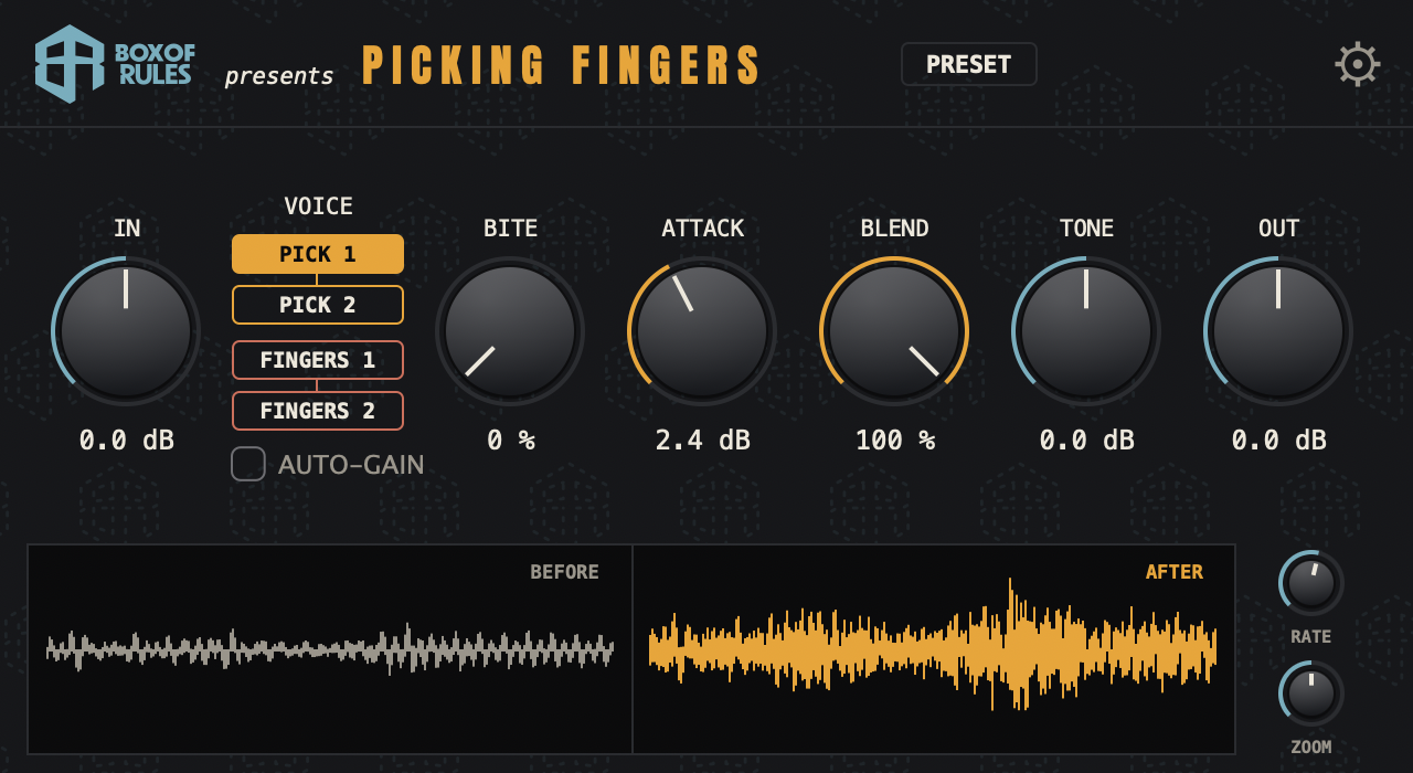 Picking Fingers plugin interface